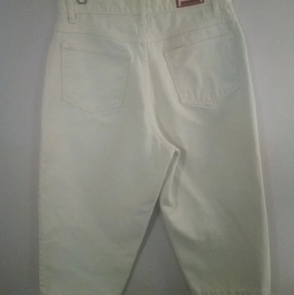 Khaki Denim Halston Jeanswear Cropped Pants Capri Jeans Sz 6 - Picture 8 of 15